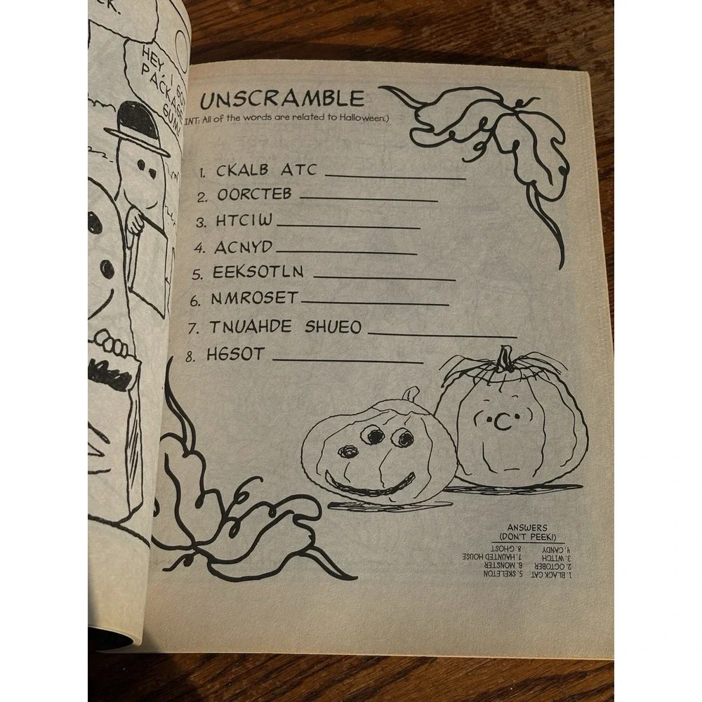 Peanuts Halloween Coloring Activity Book It's The Great Pumpkin 1990